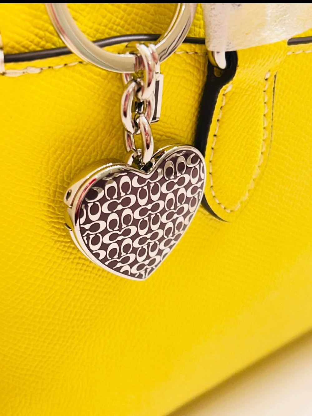 Coach Heart Picture Frame Keychain/ Bag Charm - Picture 10 of 12